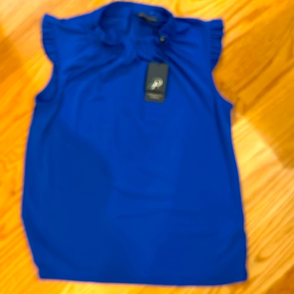 Brand new never worn sleeveless ruffle midnight blue tank blouse